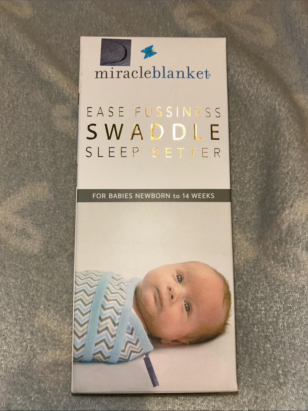 Miracle Blanket Blue Chevron Baby Swaddle